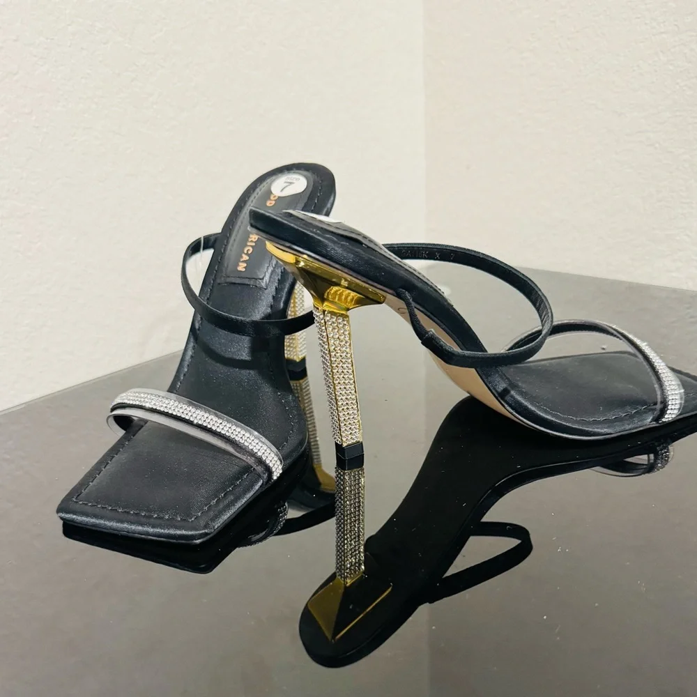 Good American Black Strappy Heels - Picture 4 of 5